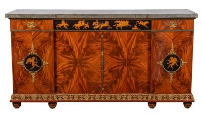 A fine 19th Century French Mahogany, Ebonised, Marquetry and Ormolu Mounted Side Cabinet (FS51/1143) 
        offered in our Two Day Fine Art Sale starting on 5th October 2021 at our salerooms in Exeter, Devon.